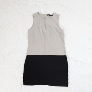 French Connection Two-Tone Mini Dress in Light Grey and Black
